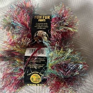 Lion Brand Fun Fur Prints # 210 Rainbow Yarn - 2 Skeins